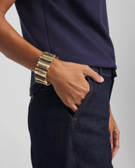 Chico's | Gold Wavy Stretch Cuff/ Gold