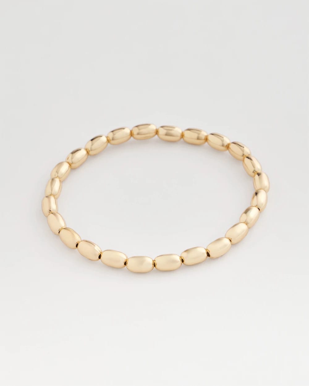 Chico's | Goldtone Oval Beaded Stretch Bracelet/ Gold