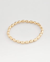 Chico's | Goldtone Oval Beaded Stretch Bracelet/ Gold