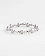 Chico's | Silver-tone Medium Bead Stretch Bracelet/ Silver