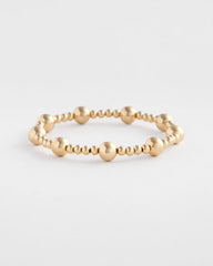 Chico's | Gold-tone Medium Bead Stretch Bracelet/ Gold