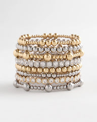 Chico's | Silver-tone Small Bead Stretch Bracelet/ Silver