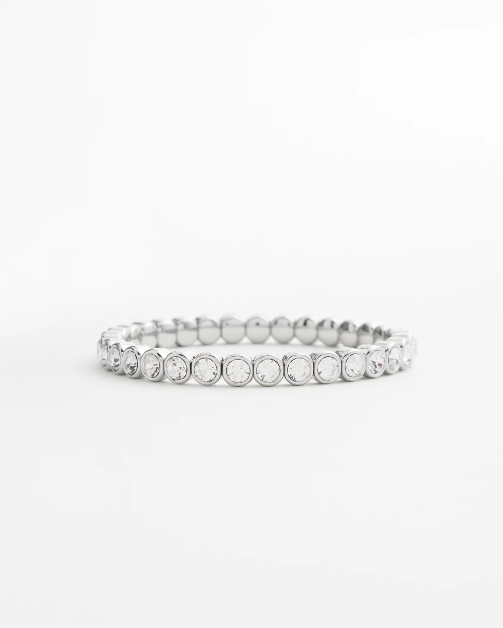 Chico's | Faux Tennis Stretch Bracelet/ Silver