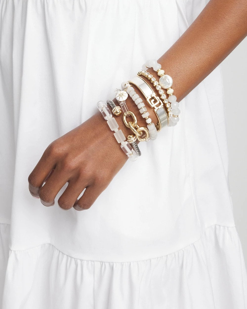 Chico's | Goldtone Stretch Tennis Bracelet/ Gold