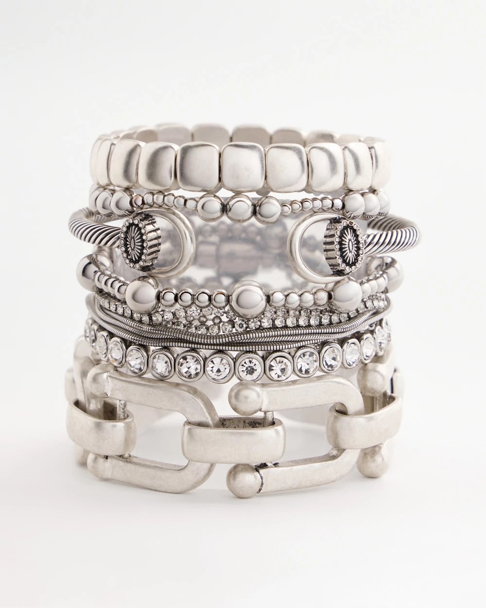 Chico's | Silvertone Stretch Bracelet/ Silver