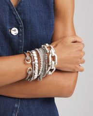 Chico's | Silvertone Stretch Bracelet/ Silver