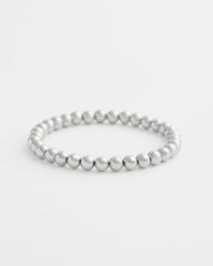 Chico's | Small Beaded Silver Tone Stretch Bracelet/ Silver