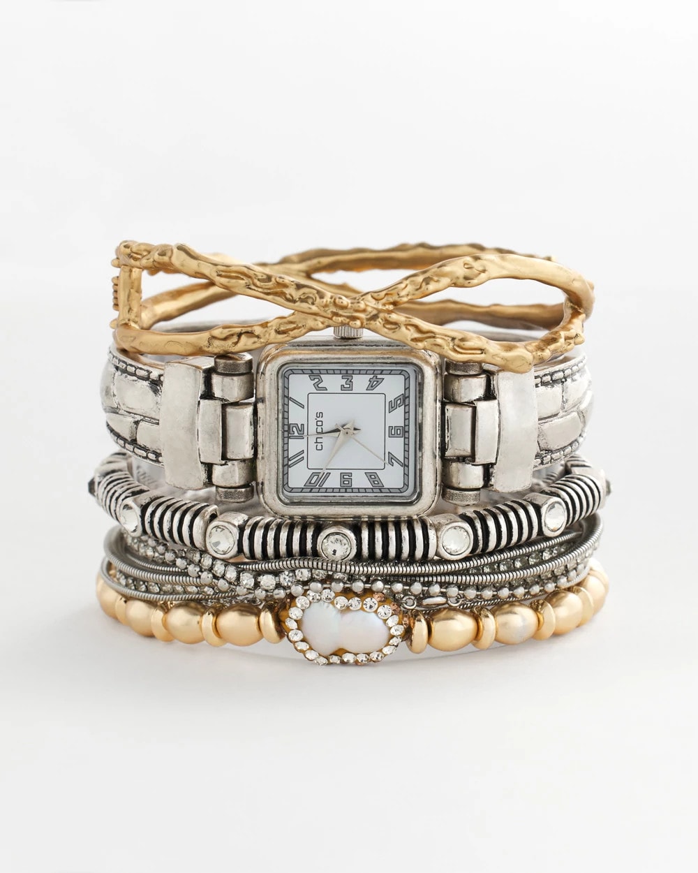 Chico's | Silvertone Multistrand Bracelet/ Silver