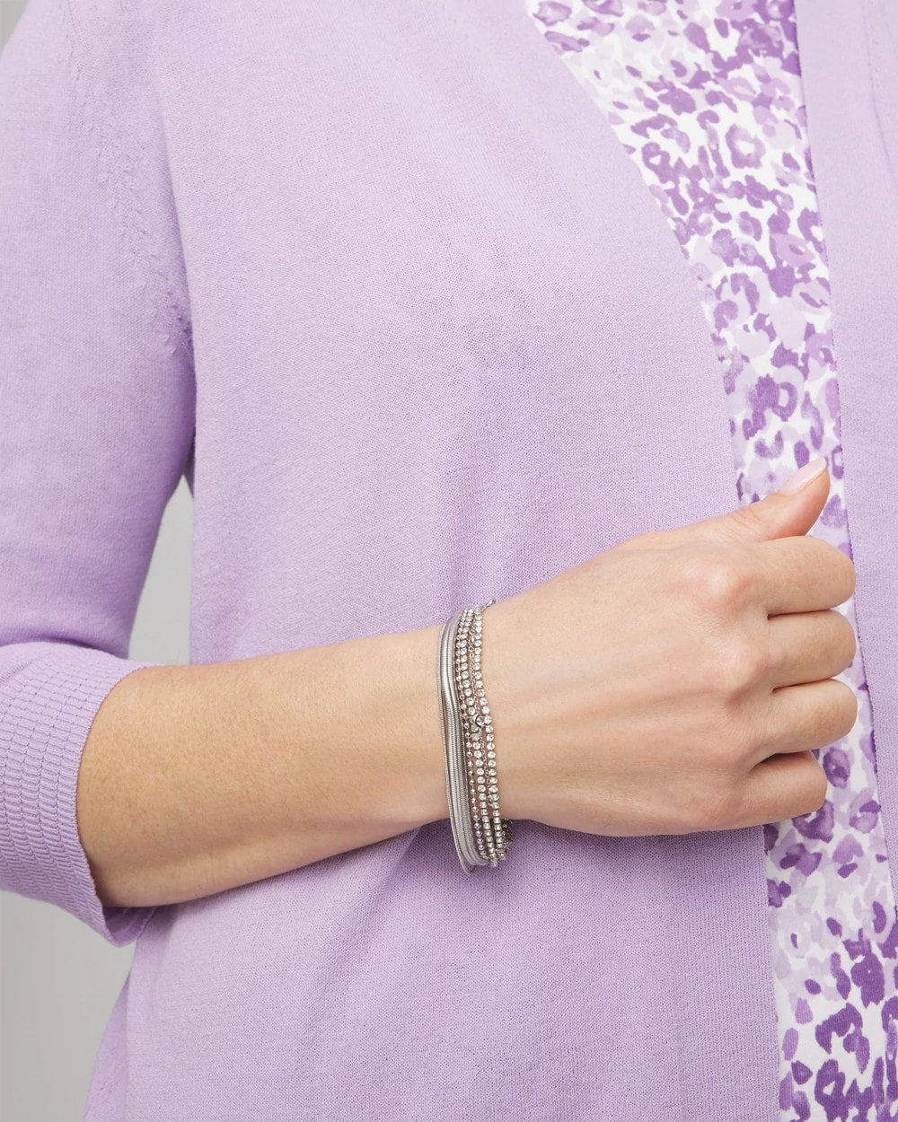Chico's | Silvertone Multistrand Bracelet/ Silver