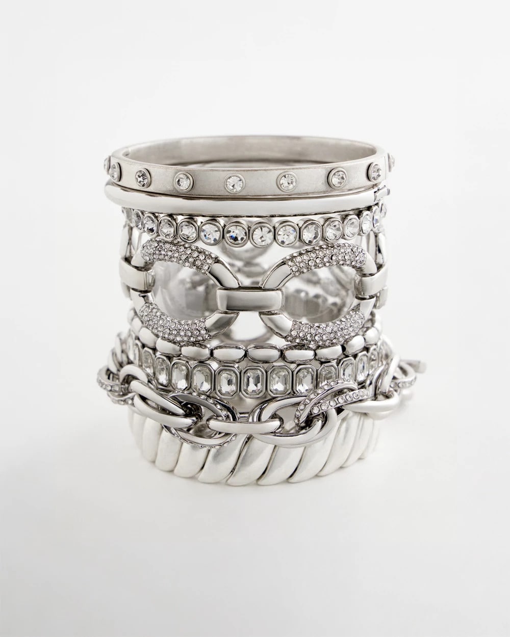 Chico's | Large Pave Link Toggle Bracelet/ Silver
