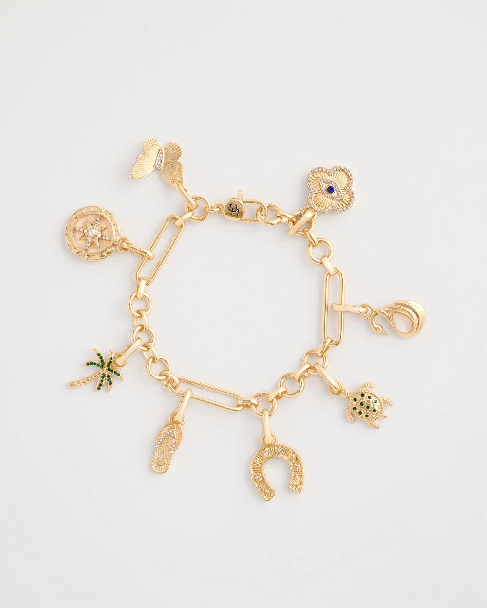 Chico's | Shiny Goldtone Novelty Charm Bracelet/ Gold