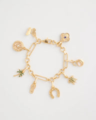 Chico's | Shiny Goldtone Novelty Charm Bracelet/ Gold