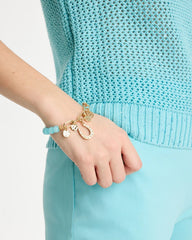 Chico's | Jade Stone Link Charm Bracelet/ Light Blue