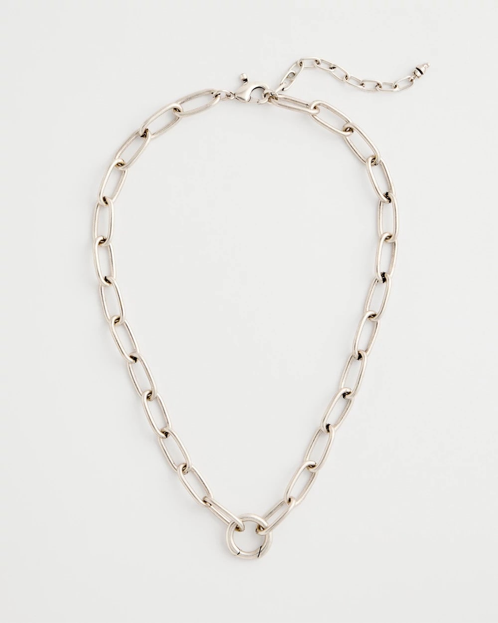 Chico's | Silvertone Charm Link Necklace/ Silver