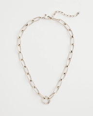 Chico's | Silvertone Charm Link Necklace/ Silver