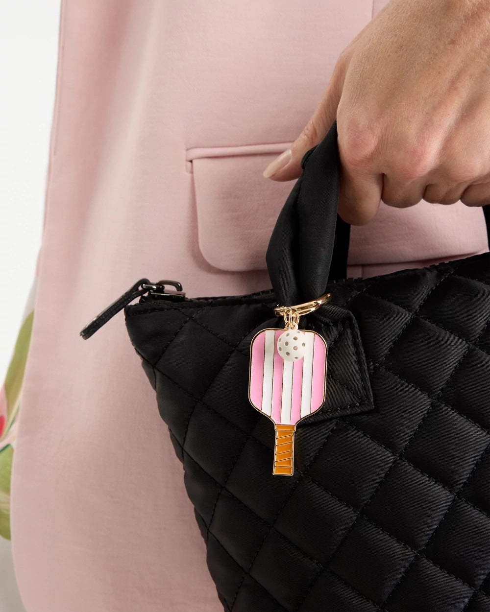 Chico's | Pink Enamel Pickleball Bag Charm/ Pink