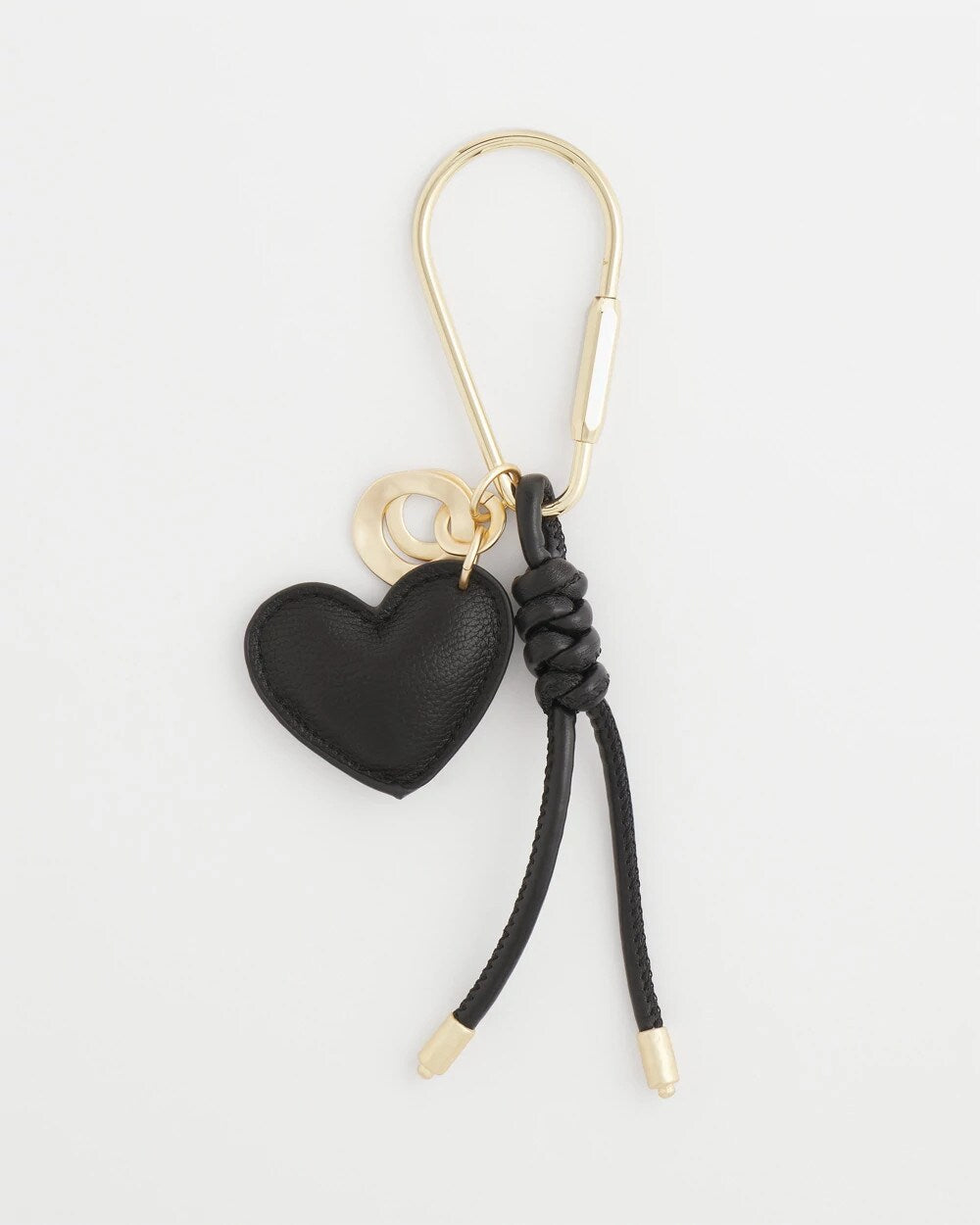 Chico's | Faux Leather Heart Bag Charm/ Black
