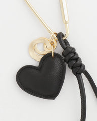 Chico's | Faux Leather Heart Bag Charm/ Black