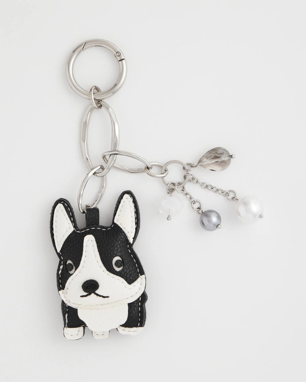 Chico's | Frenchie Dog Bag Charm/ Black/White