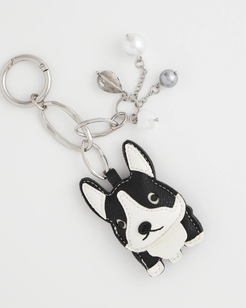 Chico's | Frenchie Dog Bag Charm/ Black/White