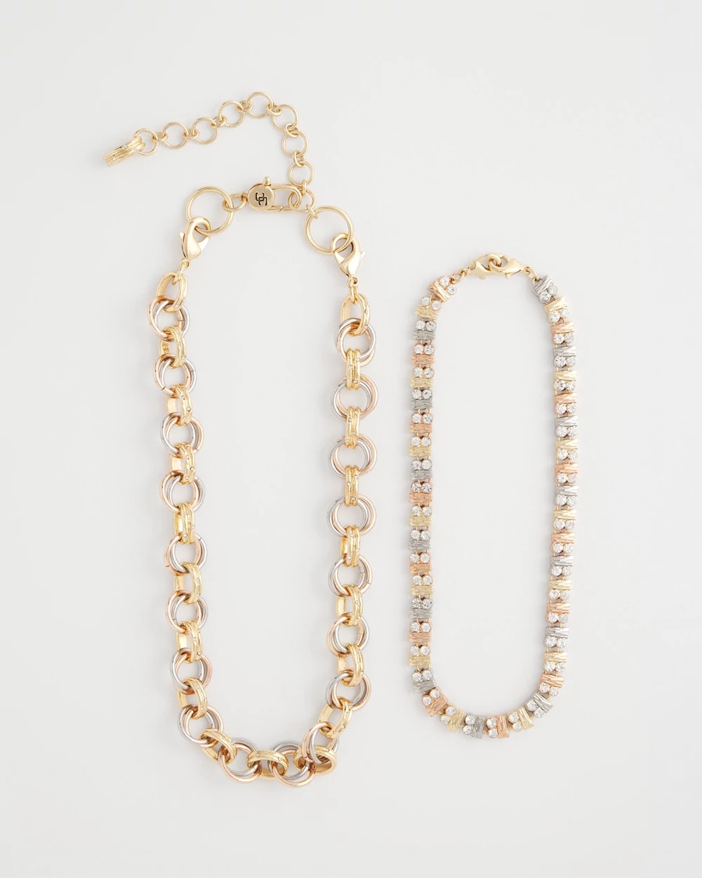 Chico's | Convertible Tri-Tone Short Necklace/ Mixed Metals