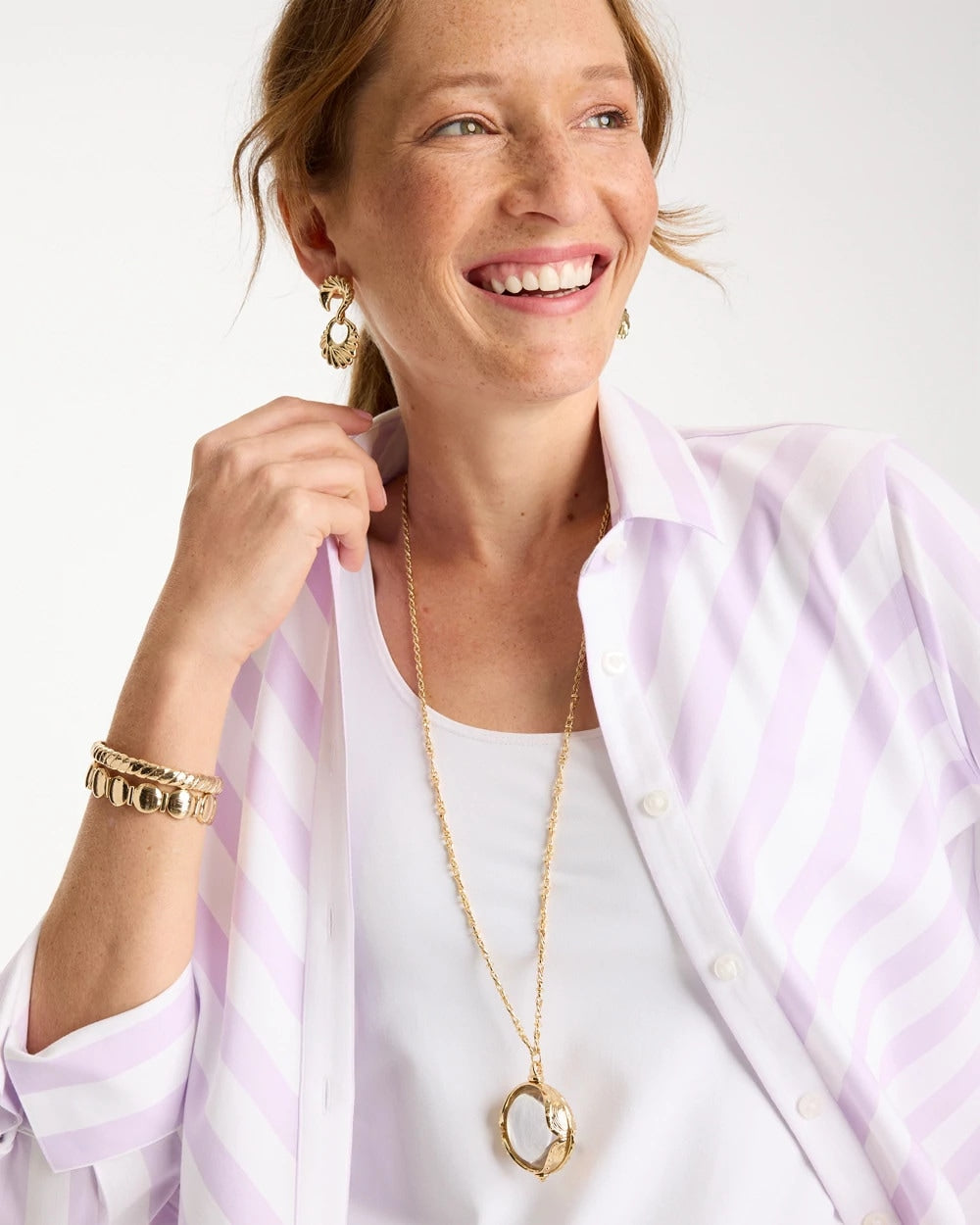 Chico's | Butterfly Wing Monocle Necklace/ Gold