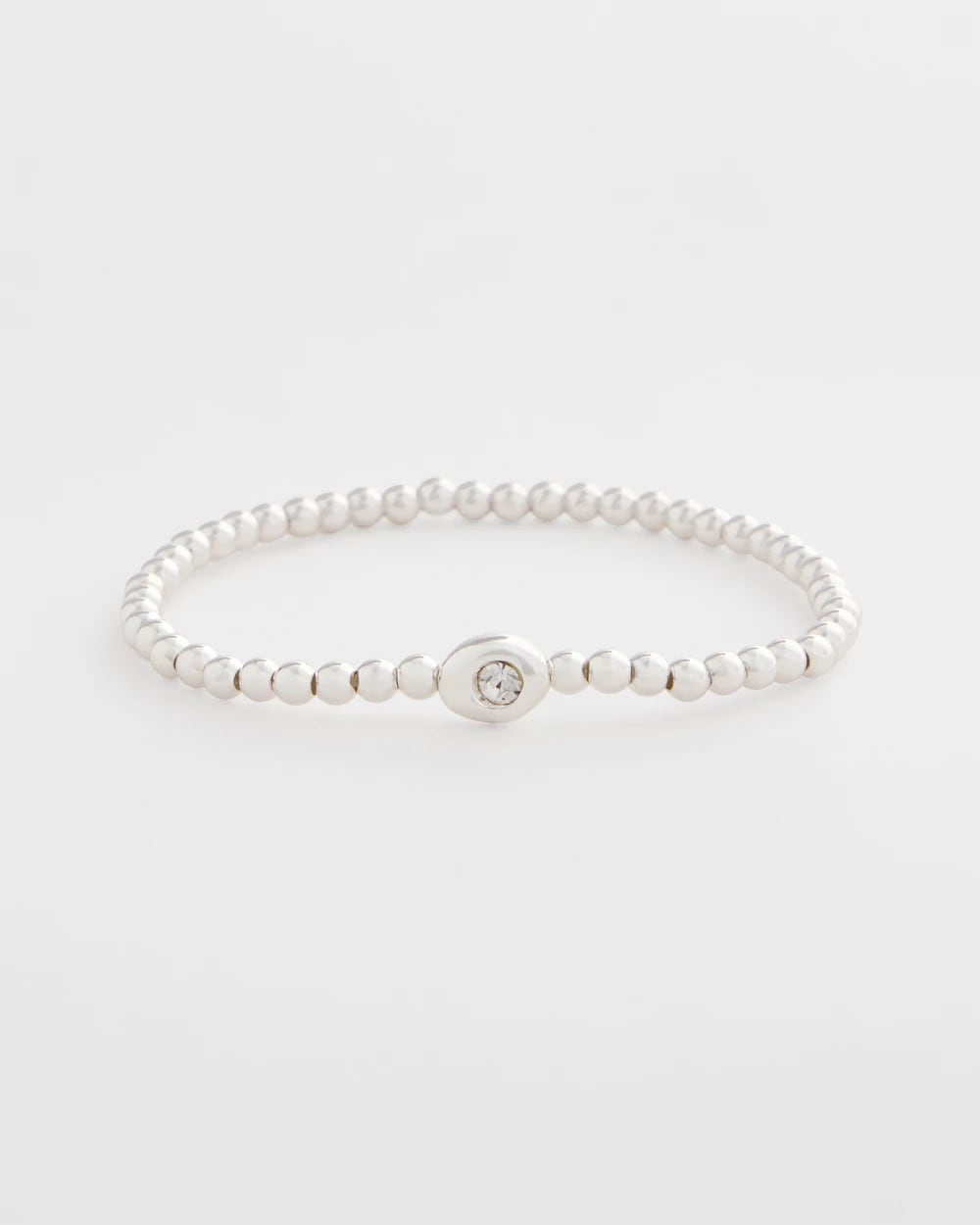 Chico's | Mini Bead Stretch Hero Bracelet/ Silver