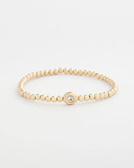 Chico's | Mini Bead Stretch Hero Bracelet/ Gold