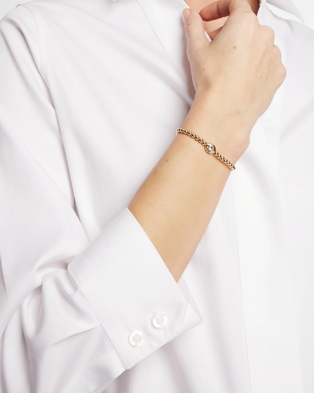Chico's | Mini Bead Stretch Hero Bracelet/ Gold