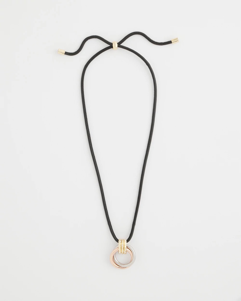 Chico's | Adjustable Tri-Tone Pendant Necklace/ Mixed Metals