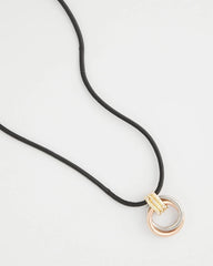 Chico's | Adjustable Tri-Tone Pendant Necklace/ Mixed Metals