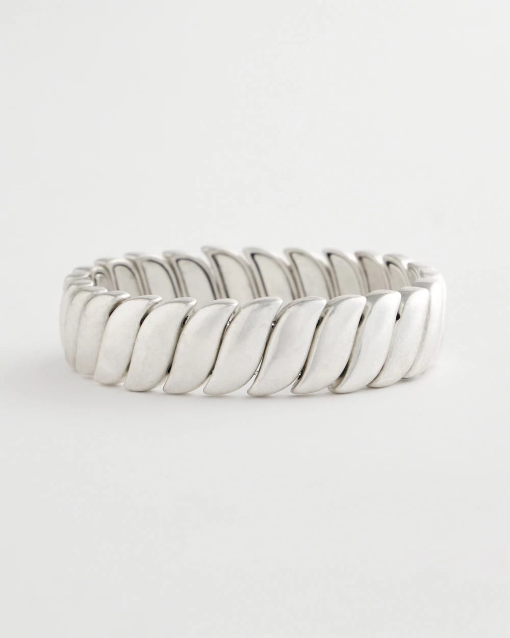 Chico's | Matte Twist Stretch Bracelet/ Silver