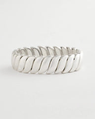 Chico's | Matte Twist Stretch Bracelet/ Silver