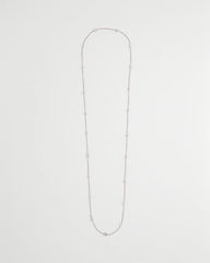 Chico's | Fine Crystal Long Chain Necklace/ Silver
