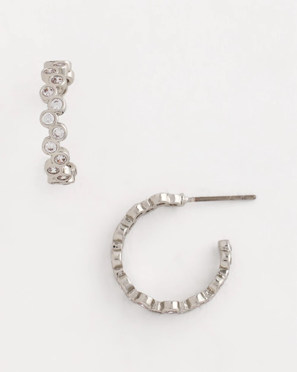 Chico's | No Droop® Silvertone Hoop Earrings/ Silver