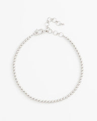 Chico's | Silvertone Beaded Necklace/ Silver