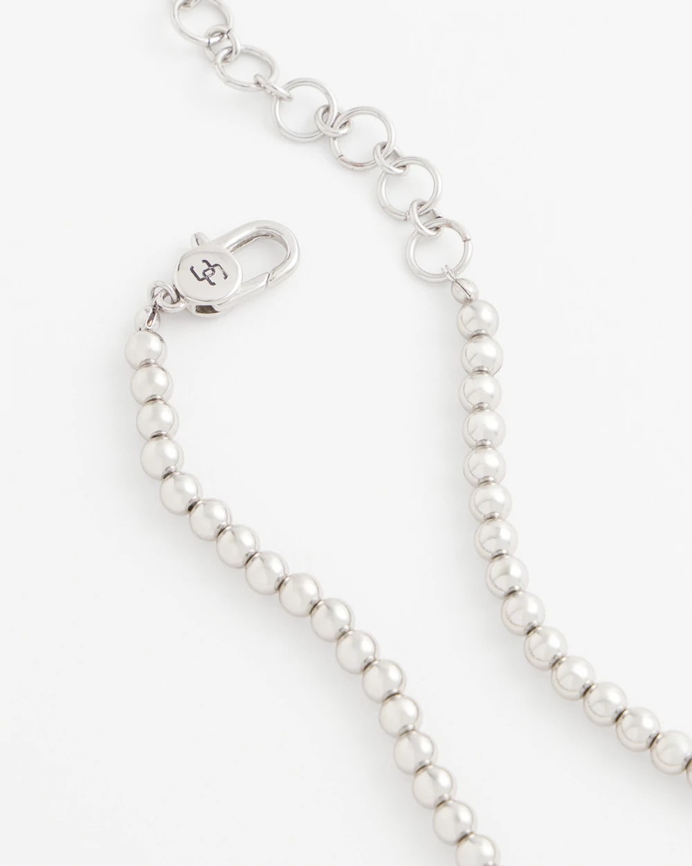 Chico's | Silvertone Beaded Necklace/ Silver