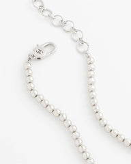 Chico's | Silvertone Beaded Necklace/ Silver