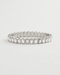 Chico's | Silver Bezel Set Stretch Tennis Bracelet/ Silver