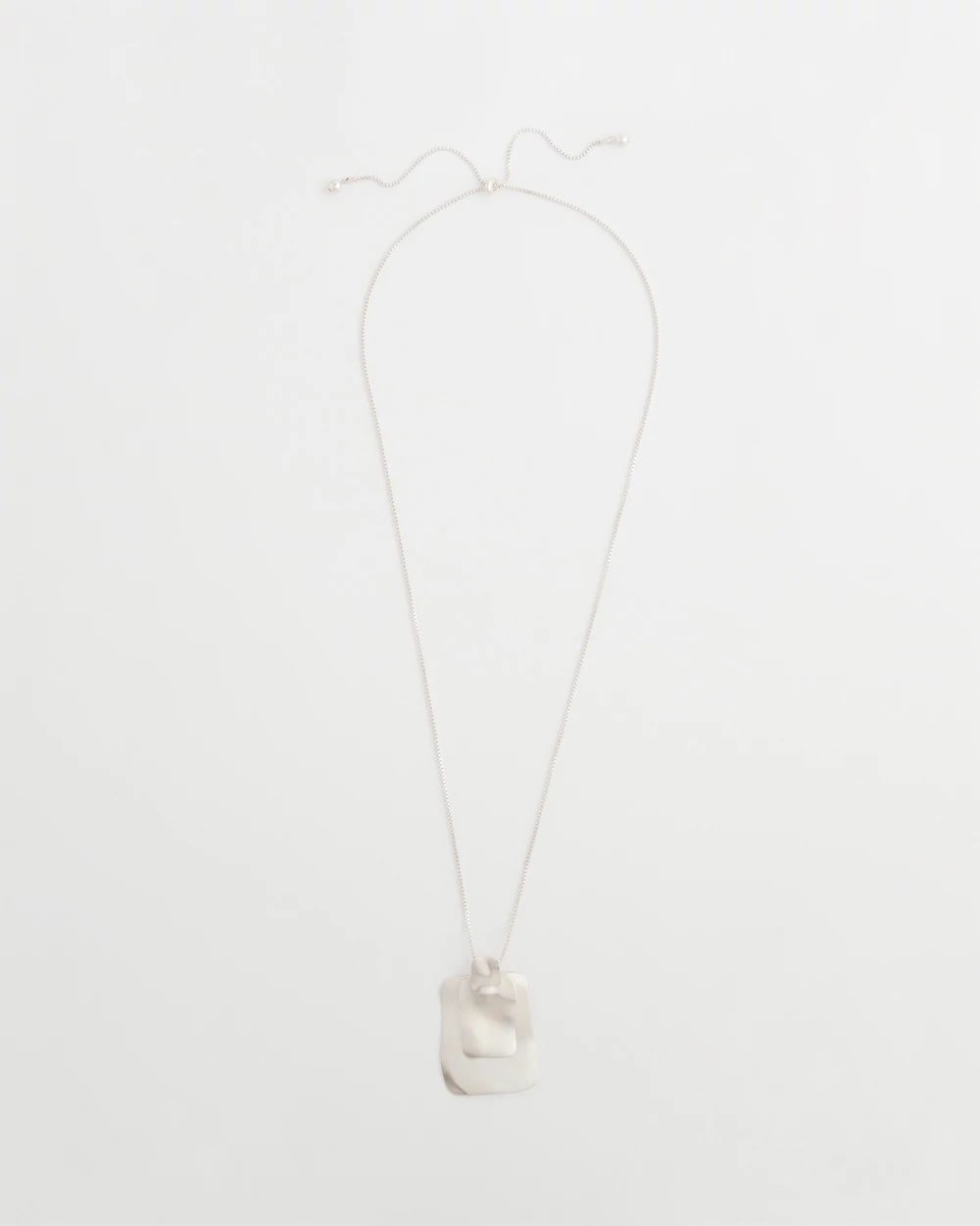 Chico's | Adjustable Square Pendant Necklace/ Silver