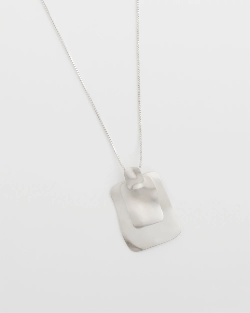 Chico's | Adjustable Square Pendant Necklace/ Silver