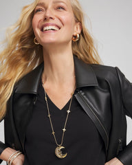 Chico's | Gold Moon Pendant Necklace/ Gold