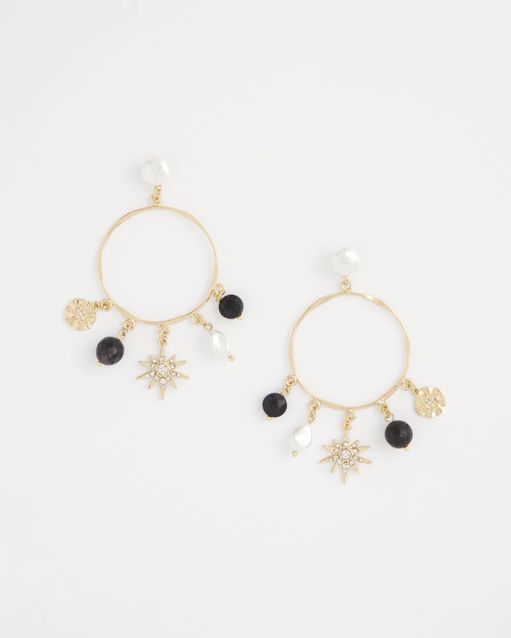 Chico's | Starry Night Charm Hoop Earrings/ Gold