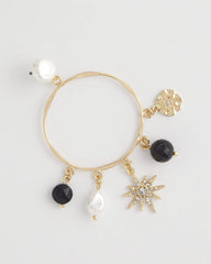 Chico's | Starry Night Charm Hoop Earrings/ Gold