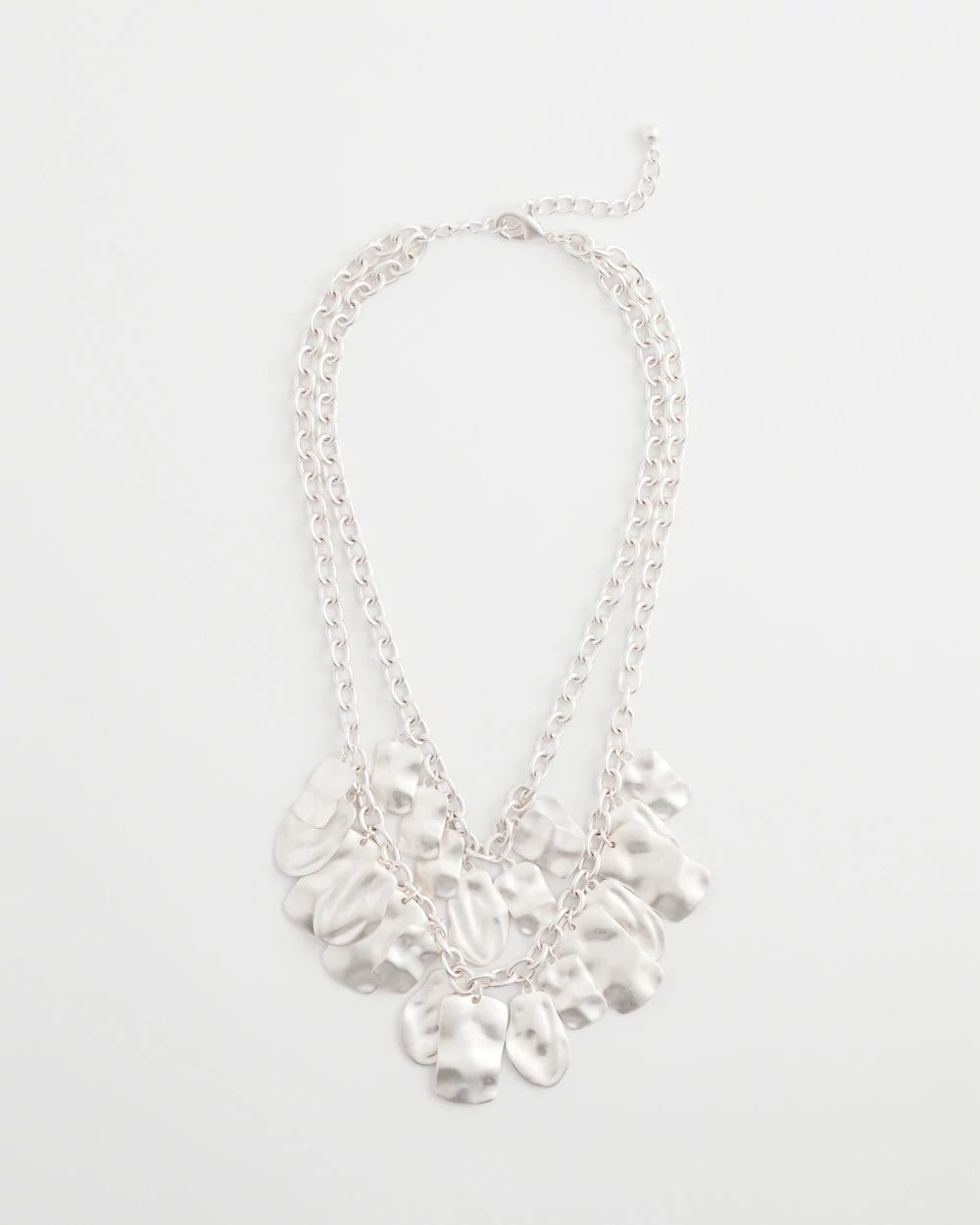 Chico's | Double Square Charm Pendant Necklace/ Silver