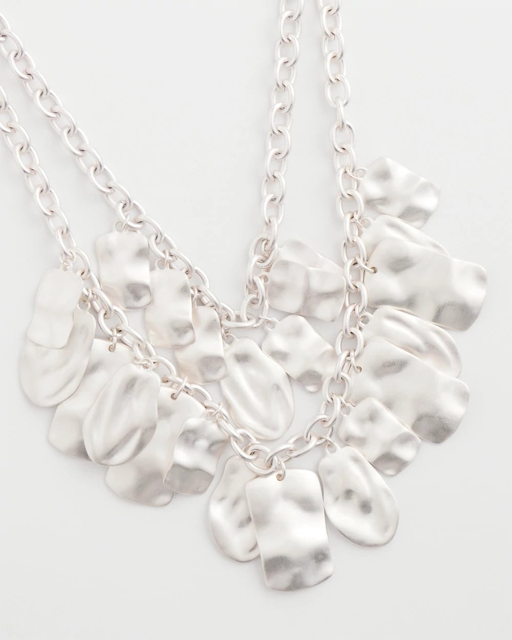 Chico's | Double Square Charm Pendant Necklace/ Silver