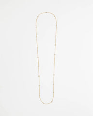 Chico's | Fine Crystal Long Chain Necklace/ Gold