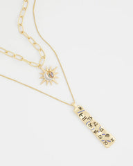 Chico's | Convertible Zodiac Pendant Necklace/ Gold