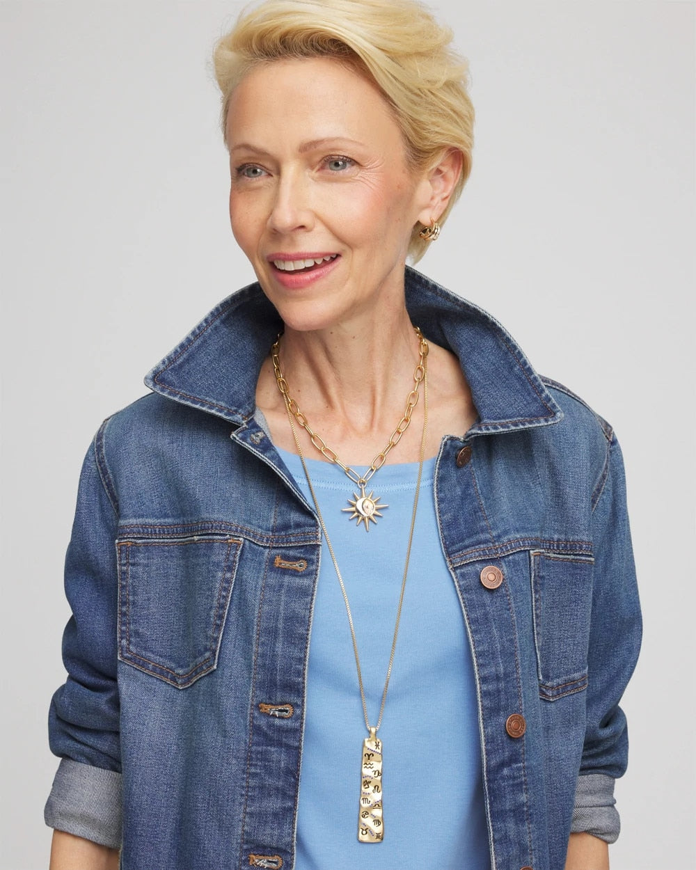 Chico's | Convertible Zodiac Pendant Necklace/ Gold