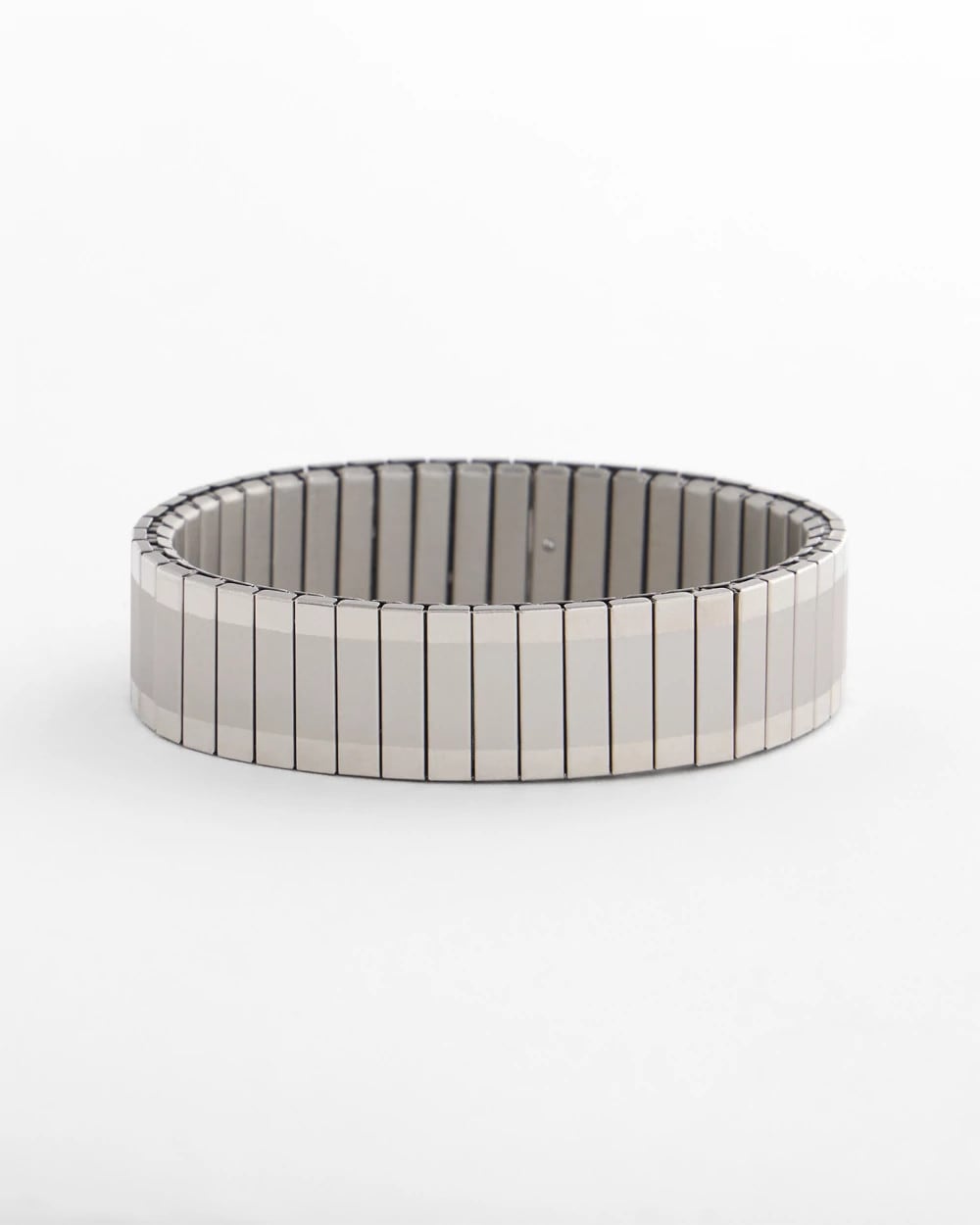 Chico's | Silver Tone Stretch Watchband Bracelet/ Silver